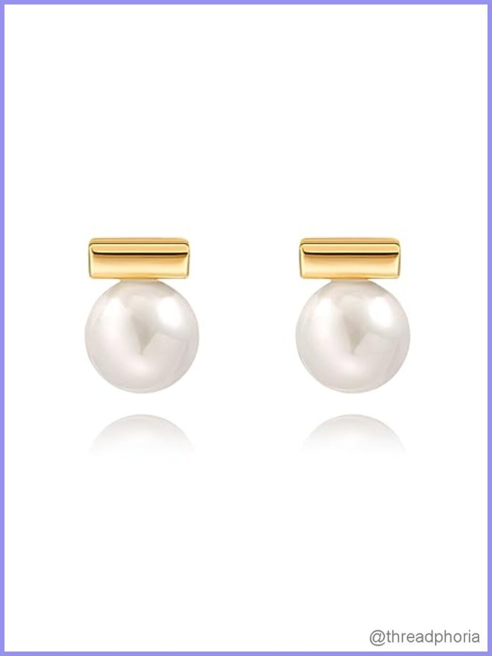 18K Gold Plated Love Knot Pearl Stud Earrings for Women